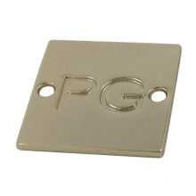 Customized Square Two Hole Gold Metal Tags